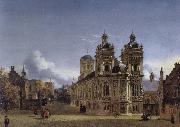 Jan van der Heyden Church Square, memories china oil painting reproduction
